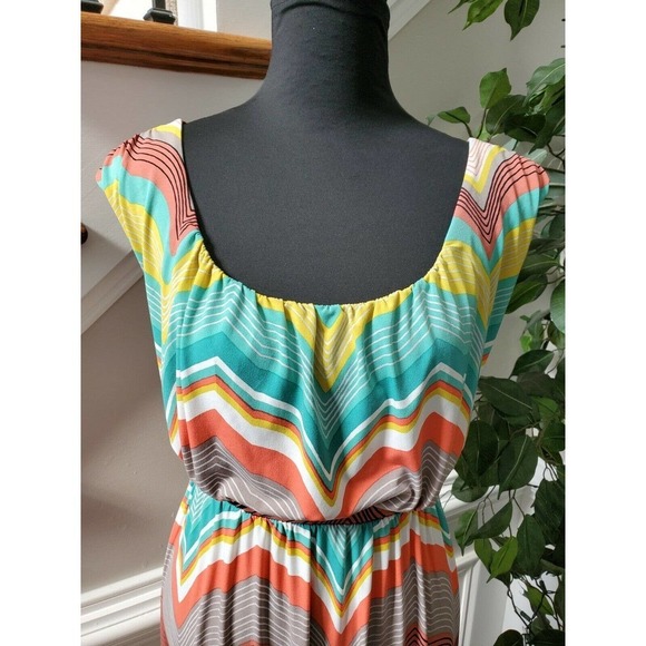 Worthington Women's Multicolor Polyester Scoop Neck Sleeveless Long Maxi Dress L - Picture 6 of 14
